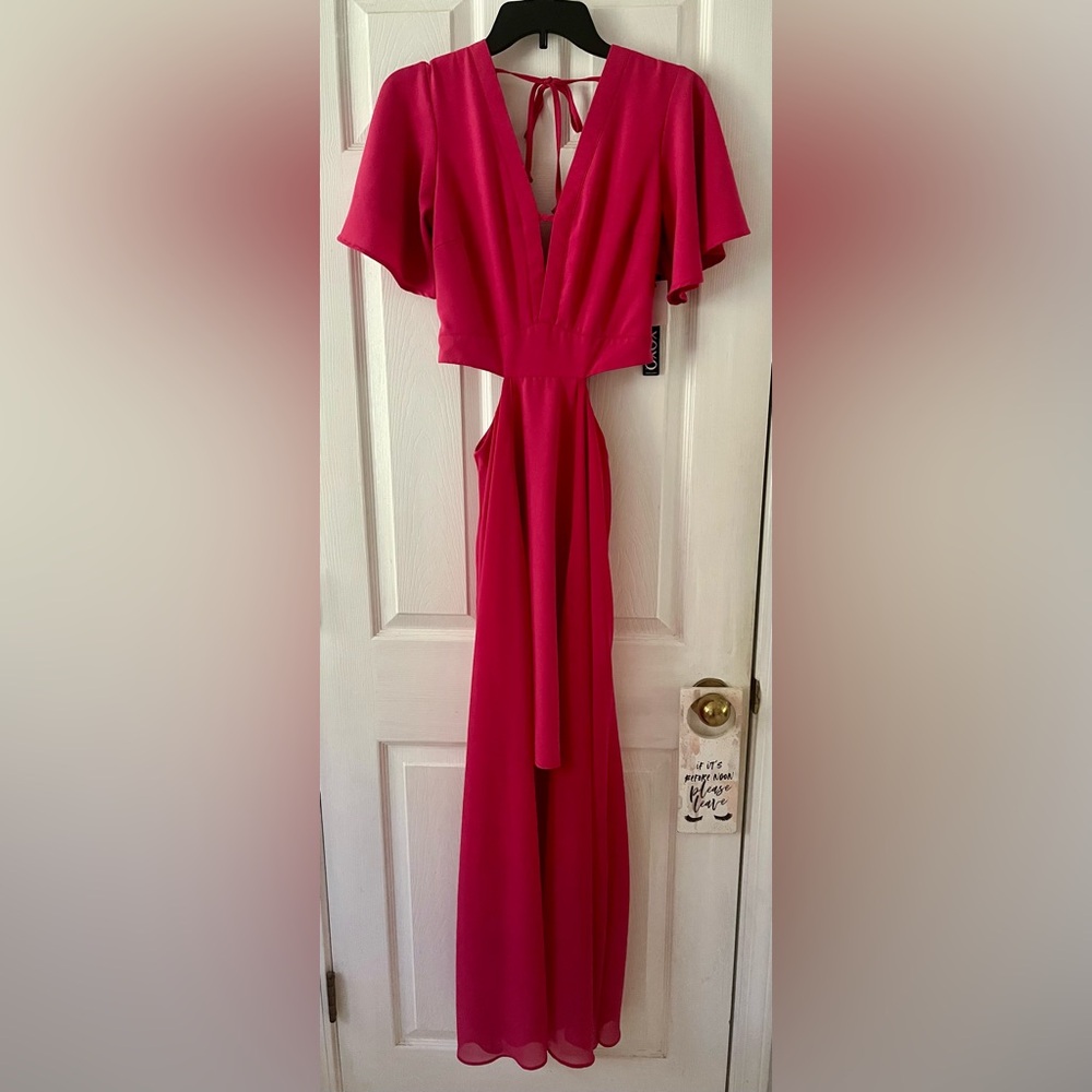 XOXO Vibrant Pink Strapless Dress